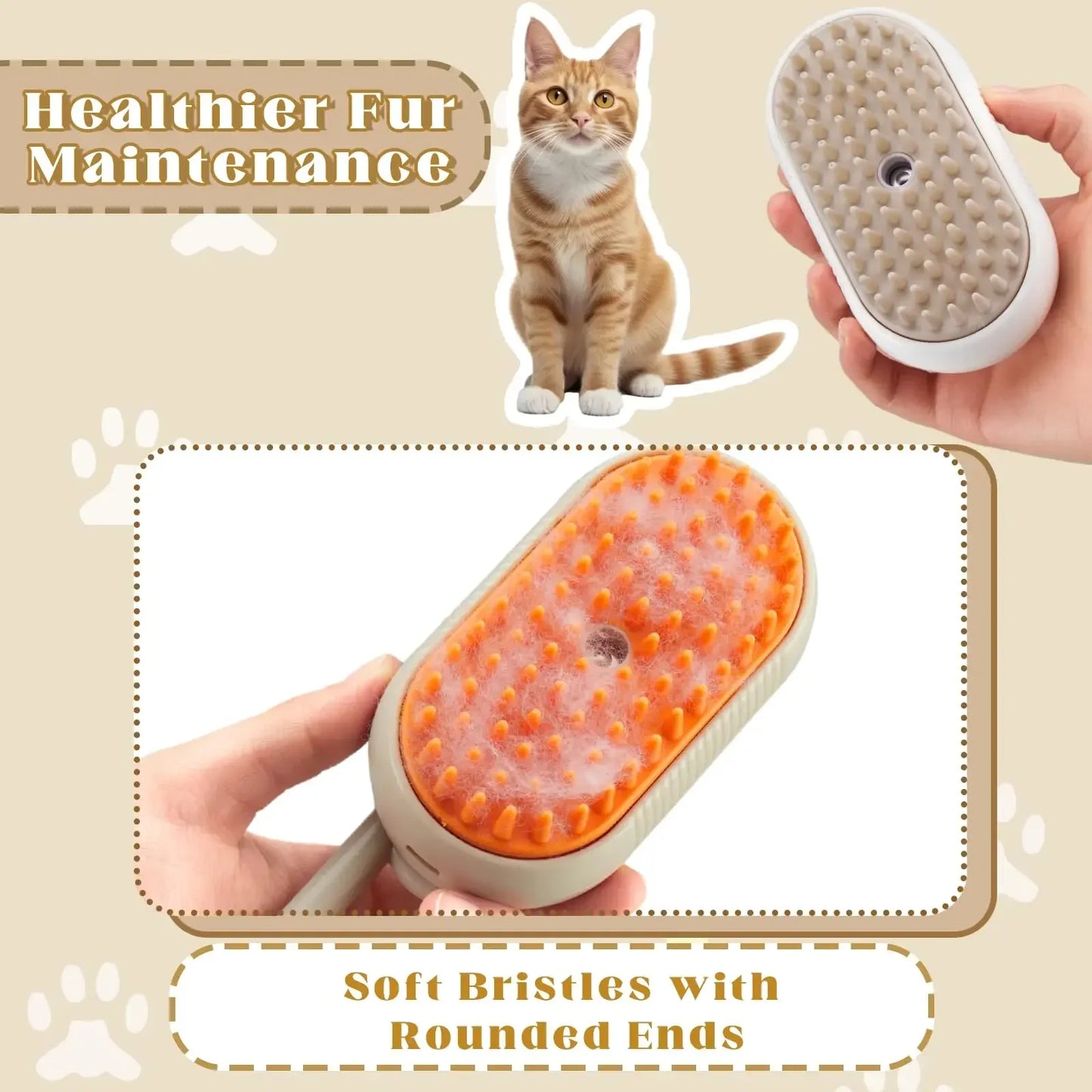 🐾Electric brush for the care of cats and dogs, with spray 🐾✨