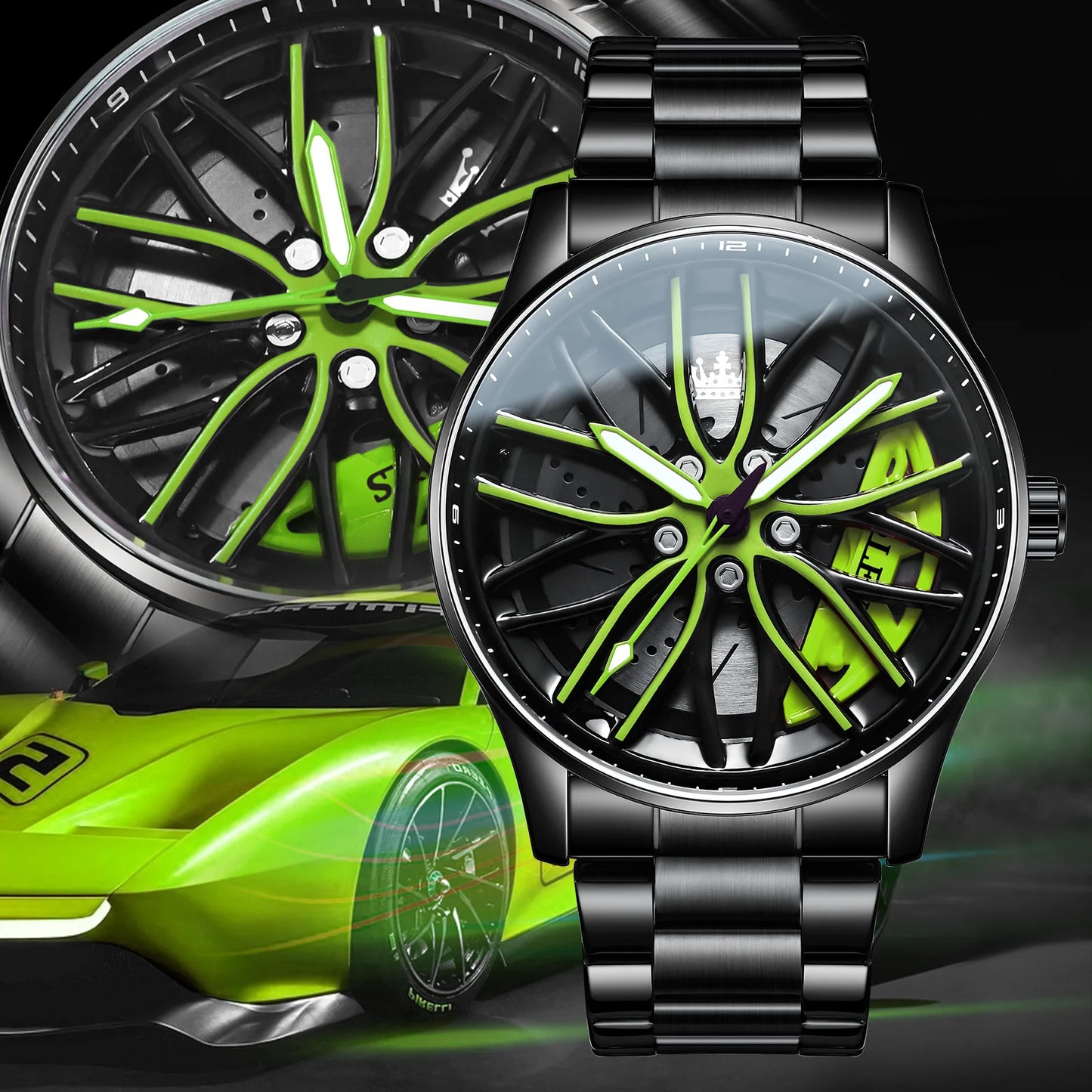 ⌚ Reloj de lujo para hombre OLEVS Wheel 🚗✨