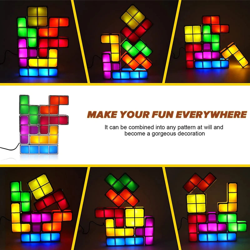 ✨Lámpara de Bloques TETRIS - Luz Nocturna Decorativa y Creativa✨