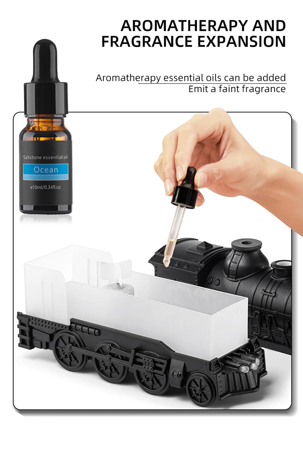 🚂 Train Ultrasonic Air Humidifier Aromatherapy Diffuser 🌫️✨