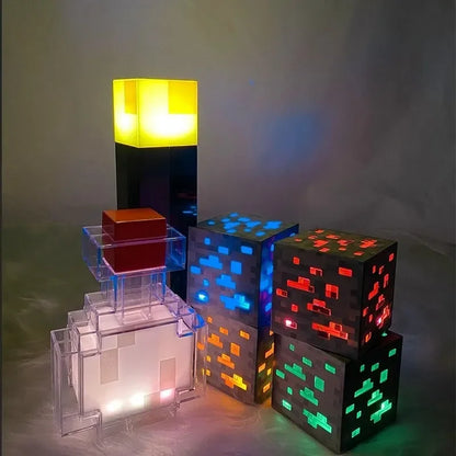 🌟Creative Minecraft Torch LED Night Light USB Rechargeable Game Room Decor🌟