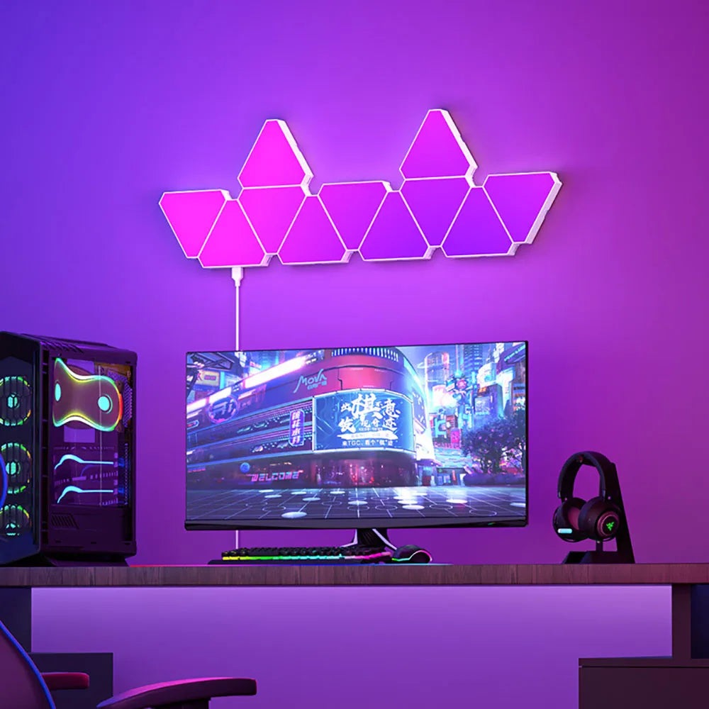 ✨💡 Lámpara LED Triangular Bluetooth y Wifi - Iluminación Inteligente y Estilo Moderno 💡✨