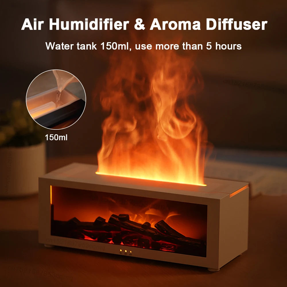 🌫️✨ Humidificador y Difusor de Aromas en forma de fogata ✨🌫️