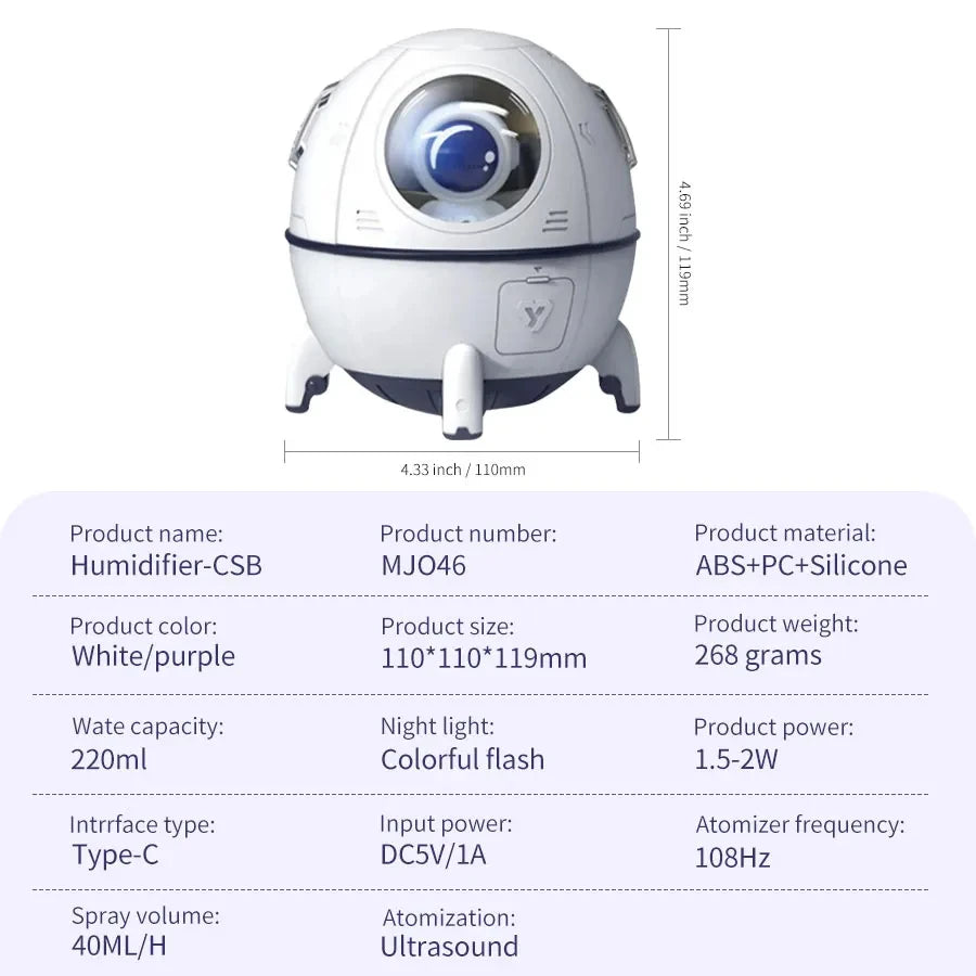 🚀 Humidificador Ultrasónico Espacial GGBEE: Tecnología y Diseño en Armonía ✨