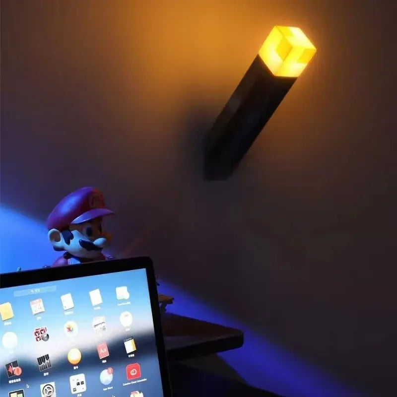 🌟Creative Minecraft Torch LED Night Light USB Rechargeable Game Room Decor🌟