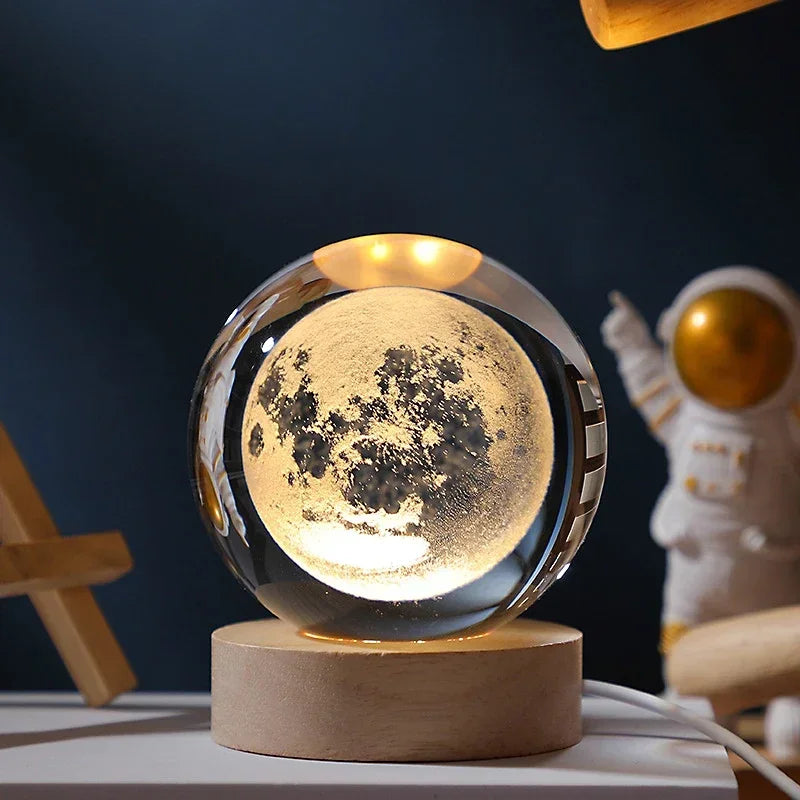 ✨3D Crystal Ball Planet Night Light✨