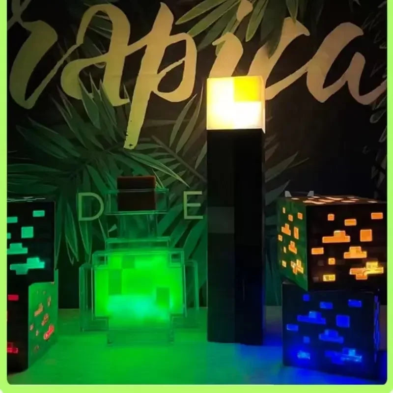 🌟Creative Minecraft Torch LED Night Light USB Rechargeable Game Room Decor🌟