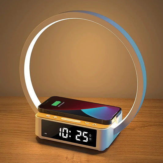 🌟✨Multifunctional Night Light, Digital Alarm Clock, Speaker, Wireless Charger, LED MERRYHOME 🌟✨