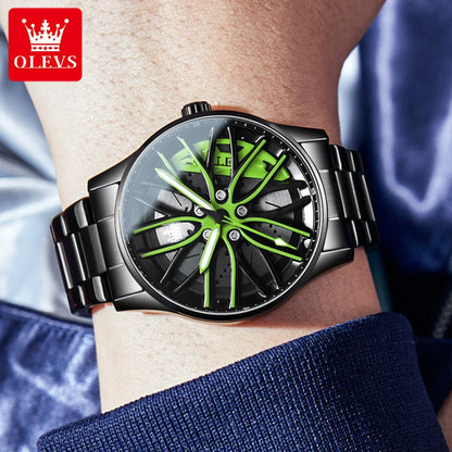 ⌚ Reloj de lujo para hombre OLEVS Wheel 🚗✨