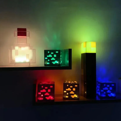 🌟Creative Minecraft Torch LED Night Light USB Rechargeable Game Room Decor🌟