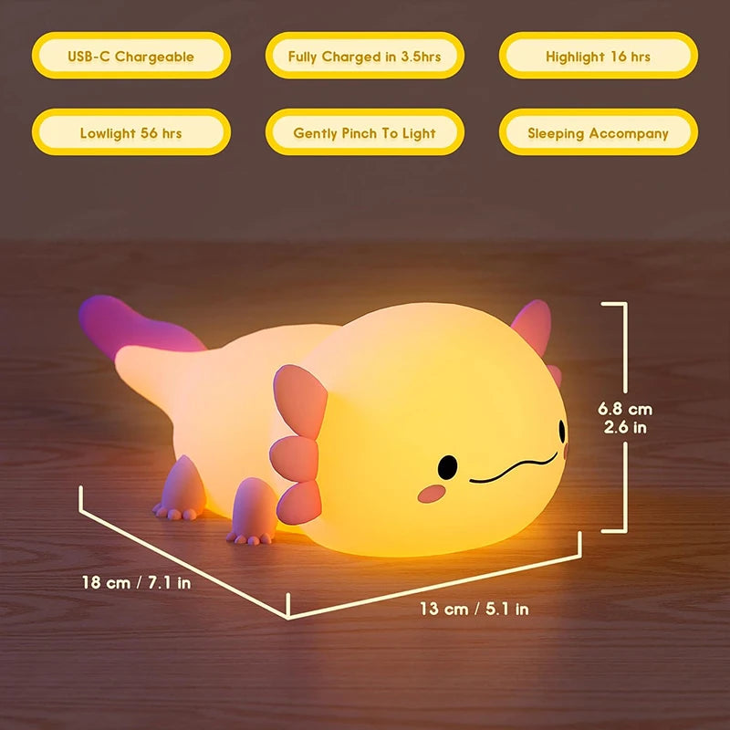 🌙✨ Super-cheese Axolotl Night Light ✨🌙